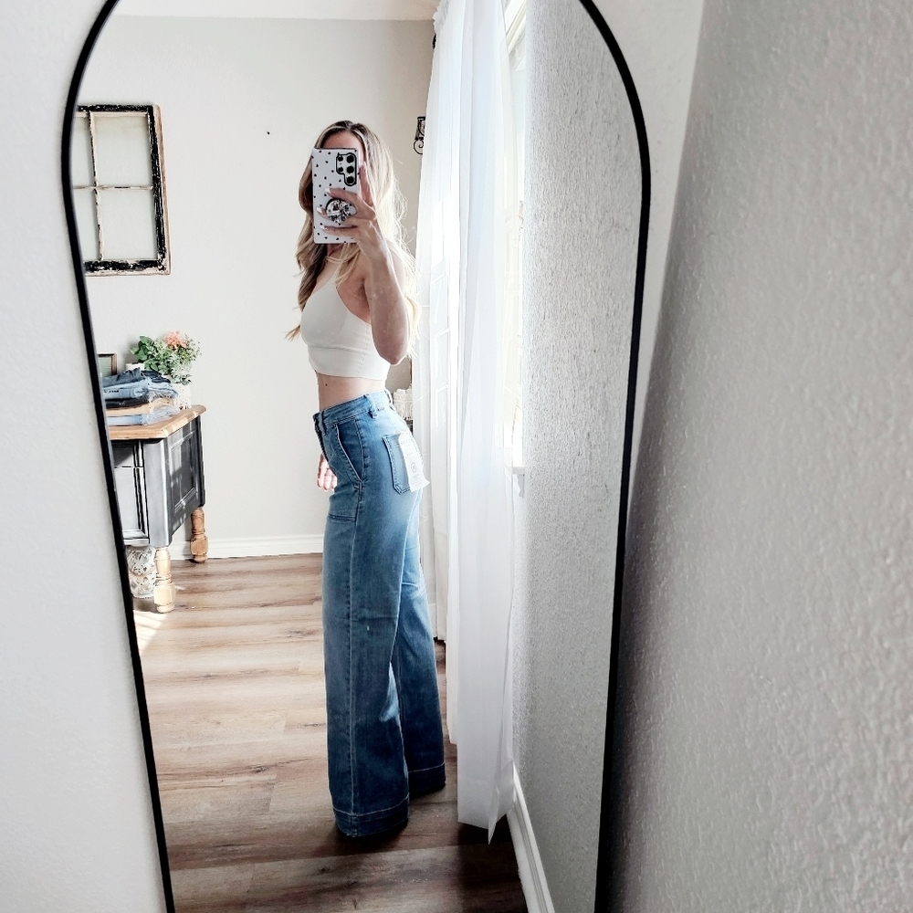 RISEN Women's Straight Leg Utility Jeans Patch Pocket Cargo Gorpcore Various NEW - Picture 7 of 12